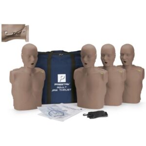 PRESTAN Adult Jaw Thrust, CPR Feedback, 4-Pack (Dark Skin)