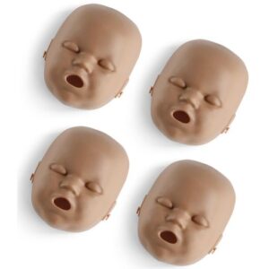 PRESTAN Infant Manikin Face Skin Replacement, 4-Pack (Dark Skin)